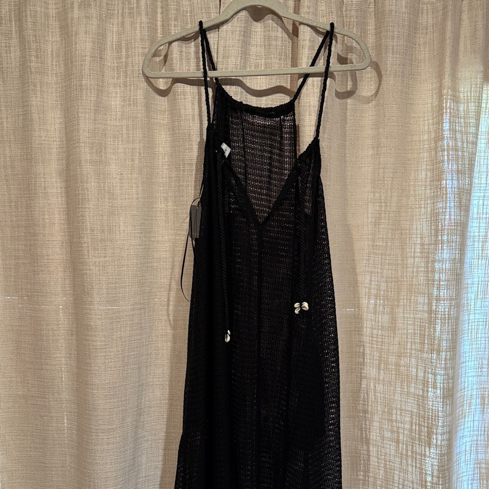 Haute Hippie Black Mesh Swim Coverup